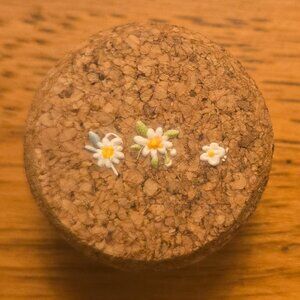 Brand New Hand Crafted Magnet Created from Champagne Cork Featuring Flowers